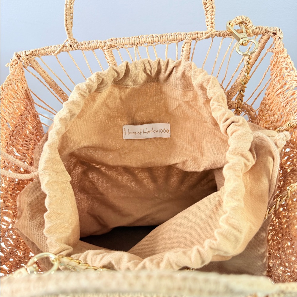 House of Harlow 1960 Beige Woven Crossbody Bag - Picture 9 of 9